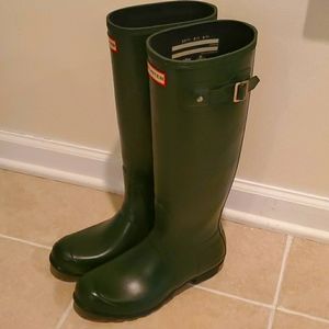 Hunter Original Tall Boots Green Gloss 8